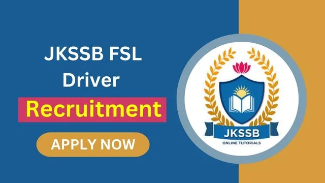 JKSSB FSL Driver Recruitment